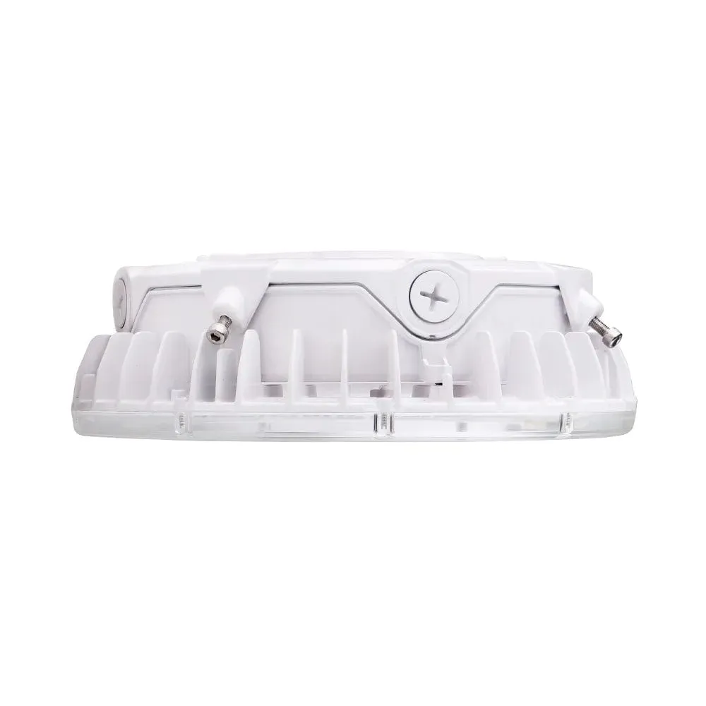 100W LED Round Parking Garage Light - 3K/4K/5K CCT - 150 Degree Beam - White Finish