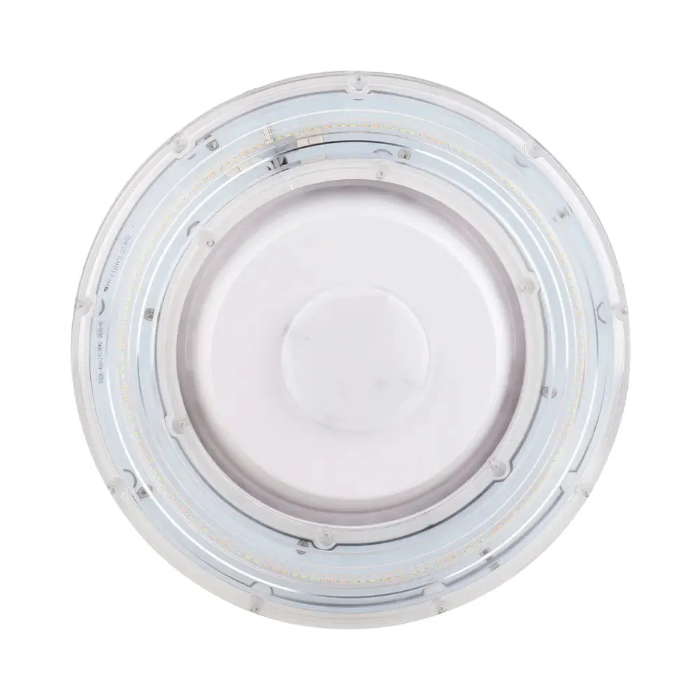 100W LED Round Parking Garage Light - 3K/4K/5K CCT - 150 Degree Beam - White Finish