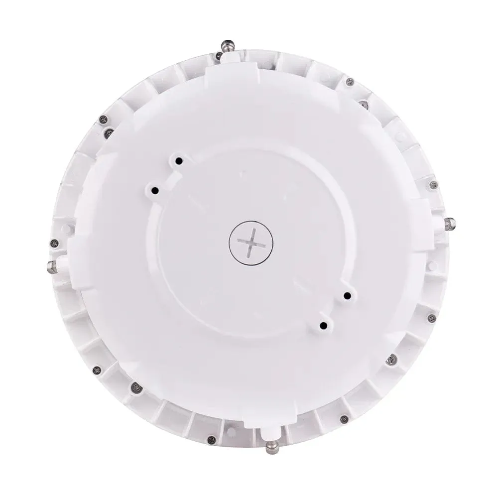 100W LED Round Parking Garage Light - 3K/4K/5K CCT - 150 Degree Beam - White Finish