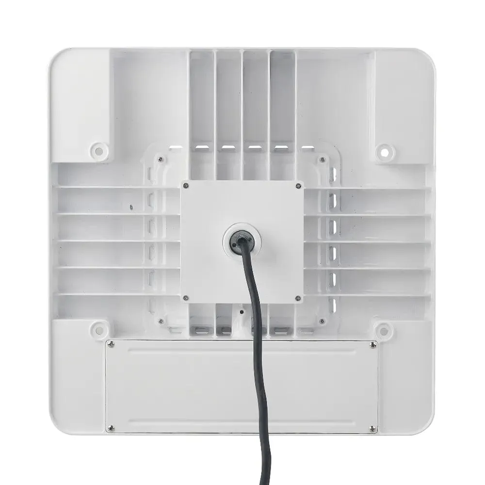 150W LED Square Parking Garage Light - 5000K Daylight White - 120 Degree Beam - White Finish