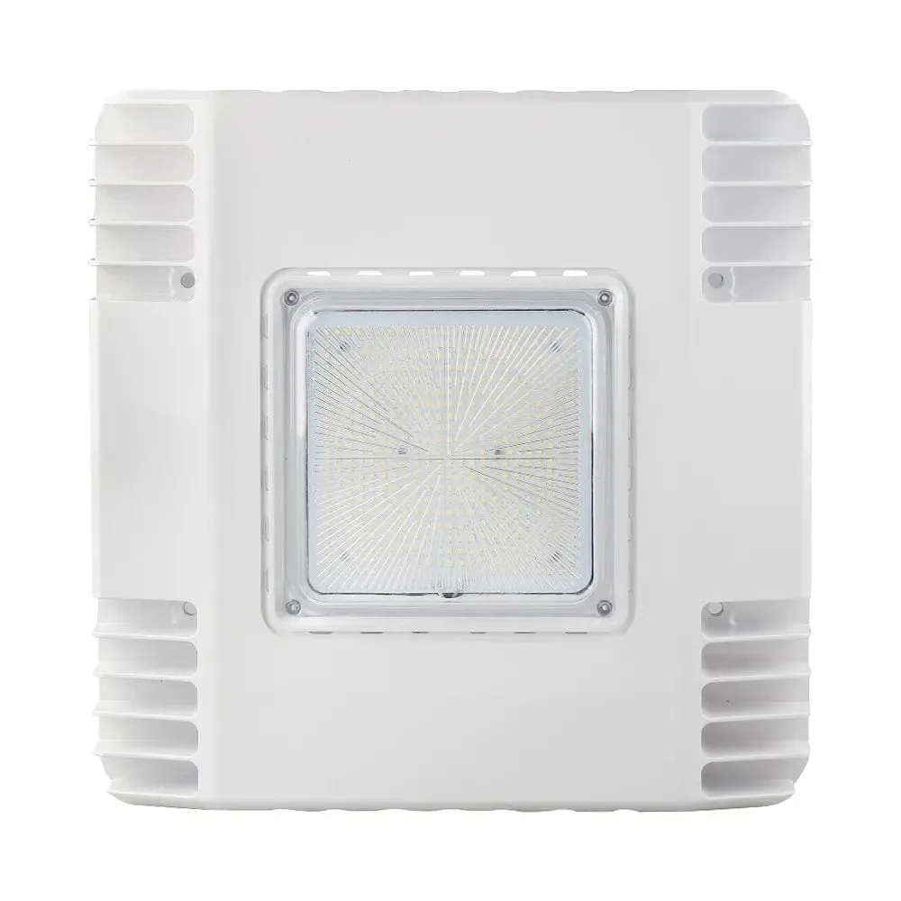 150W LED Square Parking Garage Light - 5000K Daylight White - 120 Degree Beam - White Finish
