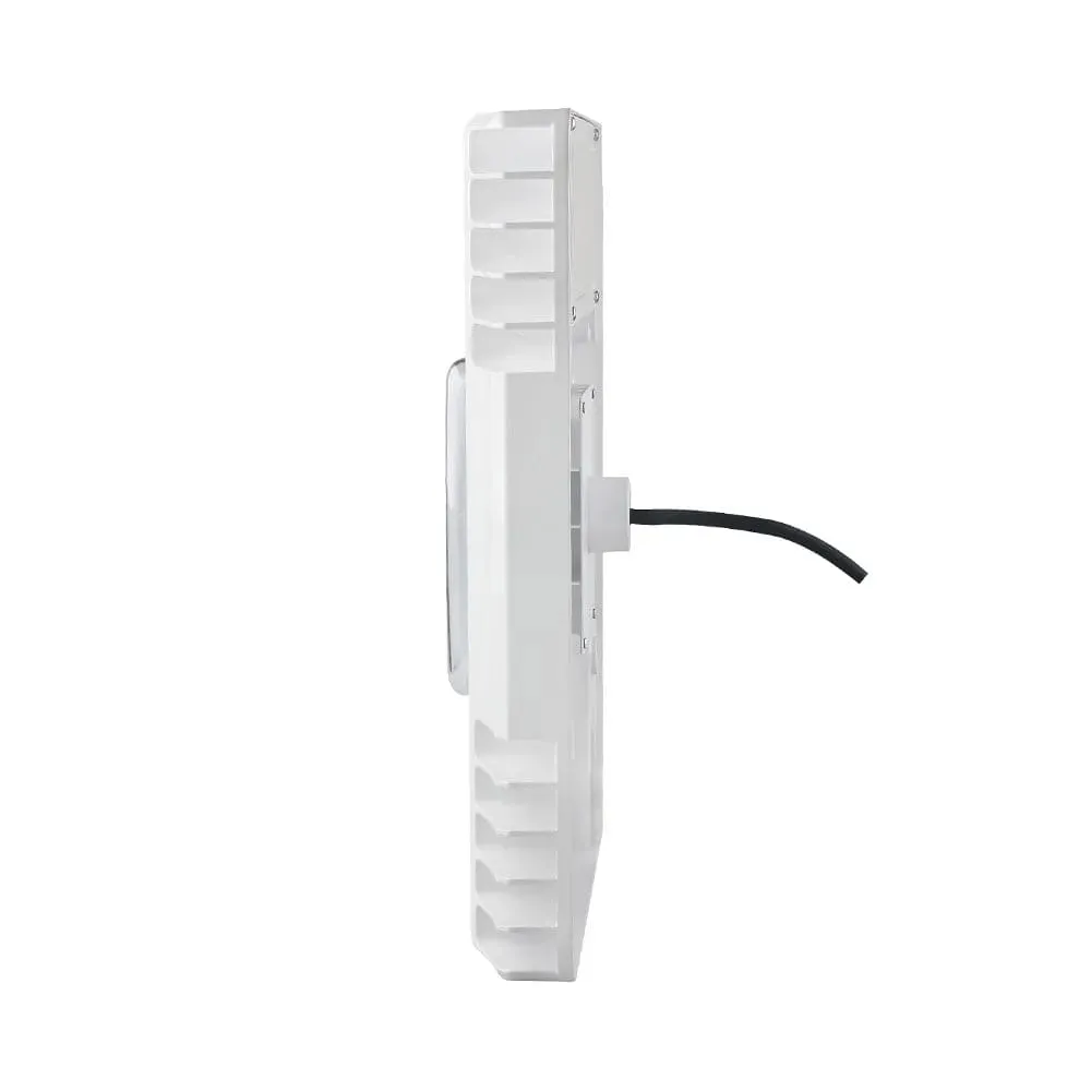 150W LED Square Parking Garage Light - 5000K Daylight White - 120 Degree Beam - White Finish