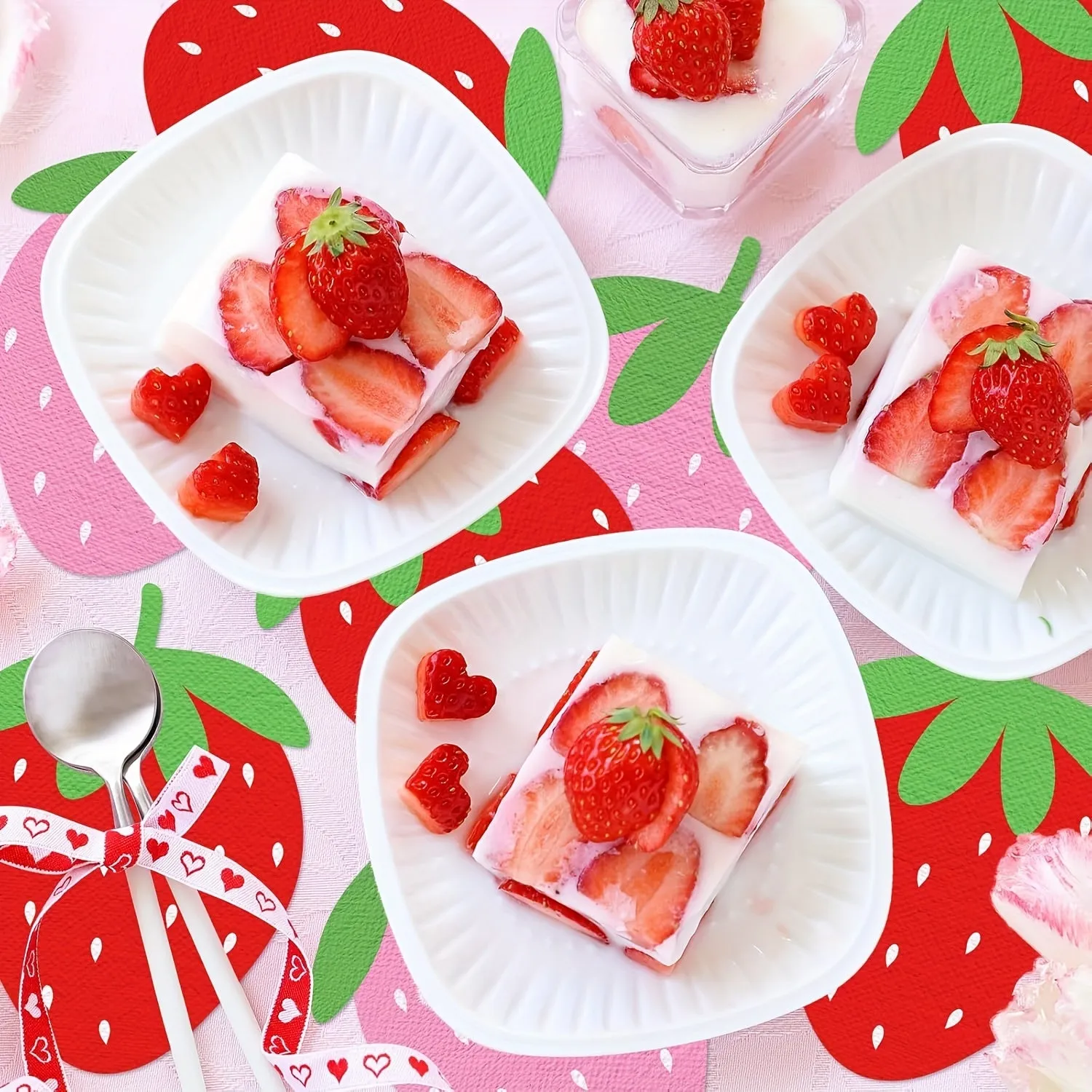 40pcs Strawberry 2-Ply Paper Napkins