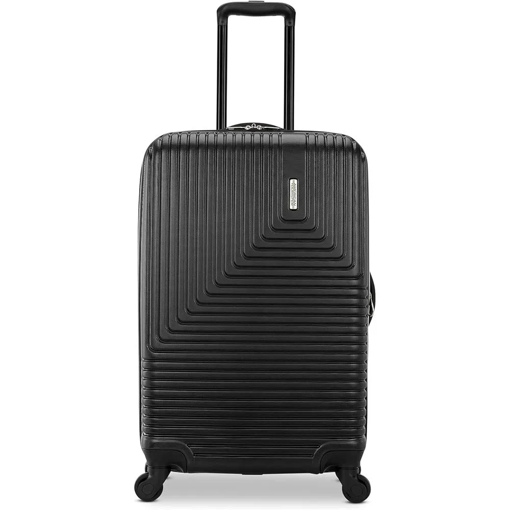 American Tourister Groove Expandable Spinner Suitcase Set Black   Travel Bundle