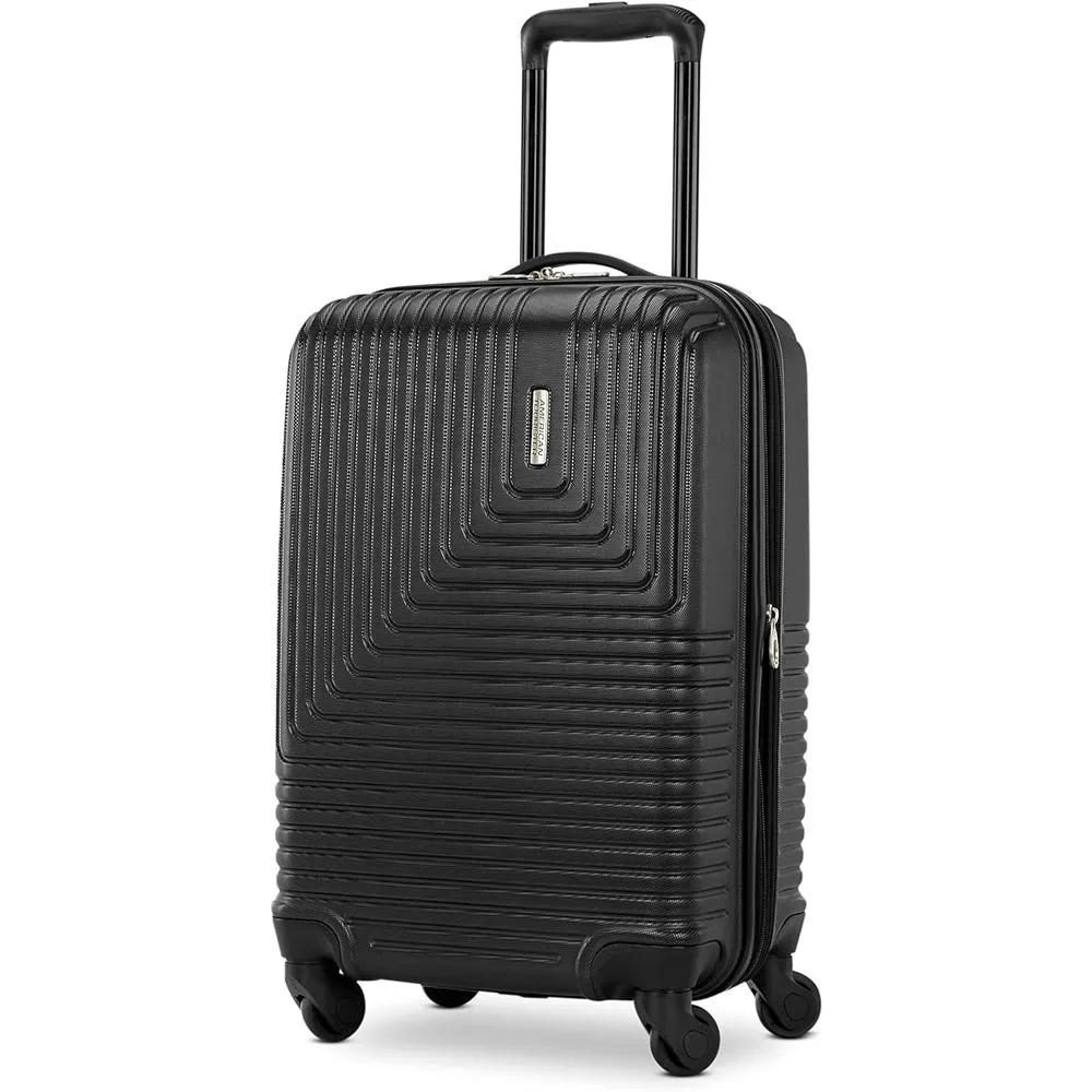 American Tourister Groove Expandable Spinner Suitcase Set Black   Travel Bundle