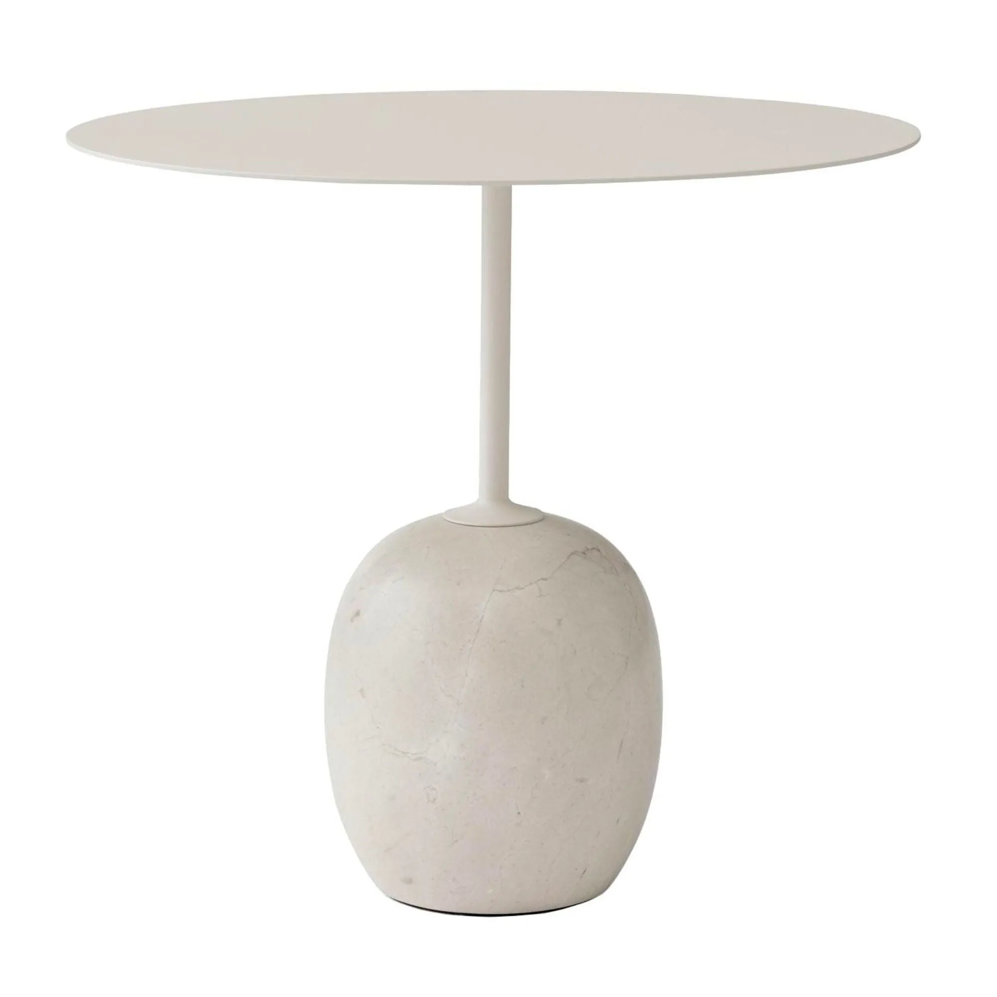&Tradition Lato LN9 oval side table, ivory white/crema diva marble