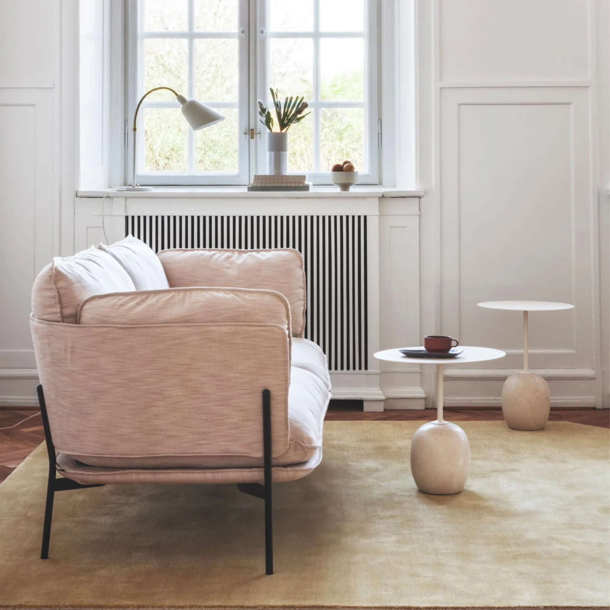 &Tradition Lato LN9 oval side table, ivory white/crema diva marble