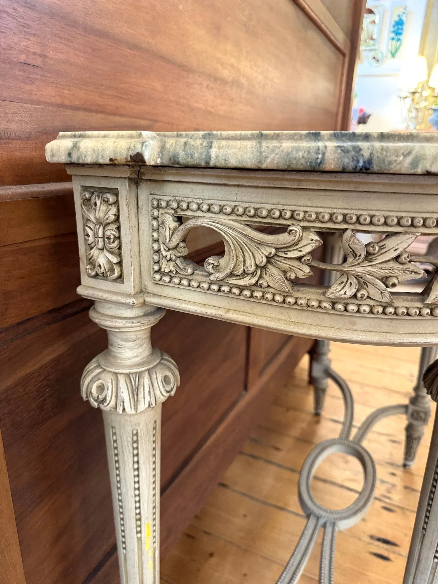 Antique French Louis XVI Marble Console Table