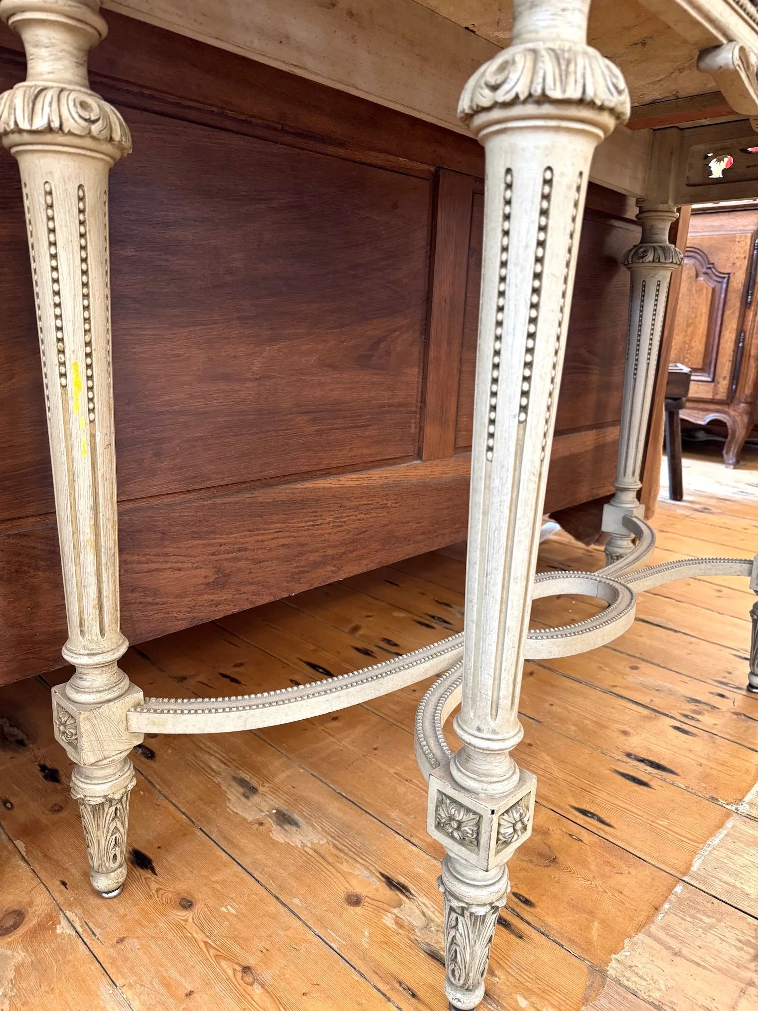 Antique French Louis XVI Marble Console Table