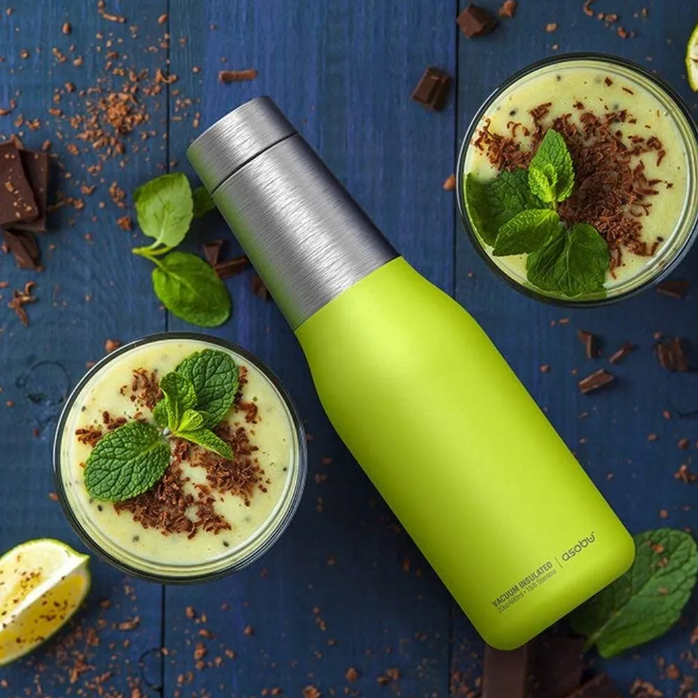 ASOBU Oasis Vacuum Insulated Double Walled Water Bottle Lime 600 ml