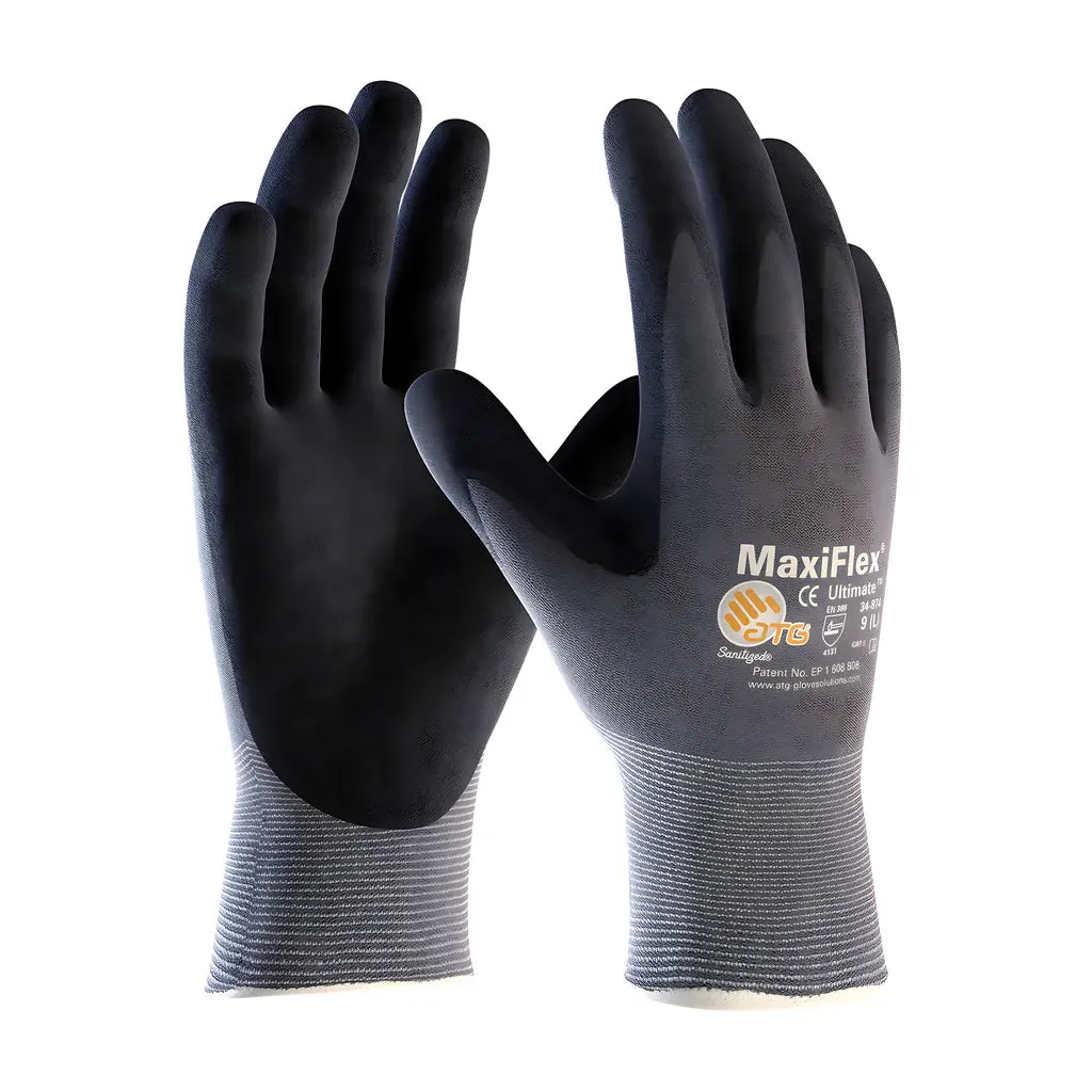 ATG 34-874V/M Seamless Knit Nylon / Elastane Glove with Nitrile Coated MicroFoam Grip on Palm & Fingers - Vend-Ready