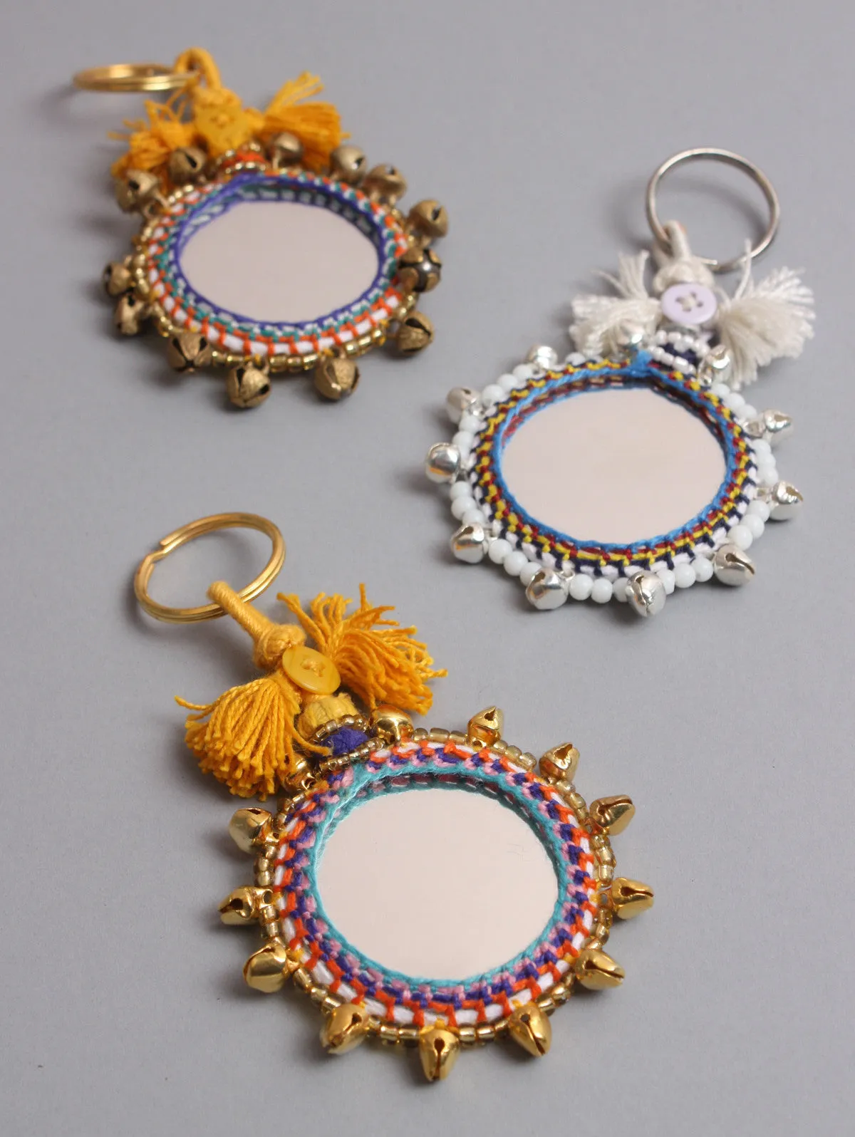 Boho Mirror Keyrings, Large