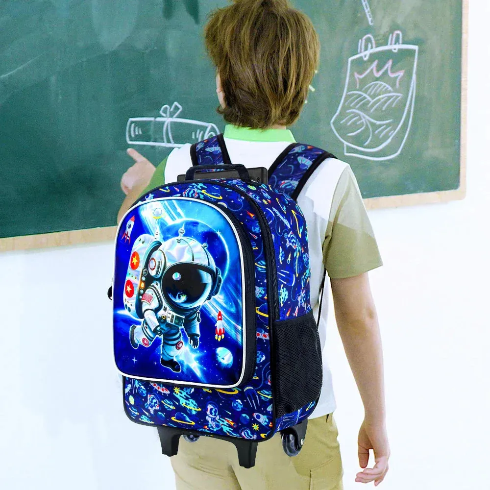 Boys Rolling Backpack With Lunch Bag