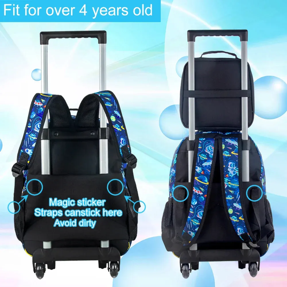 Boys Rolling Backpack With Lunch Bag