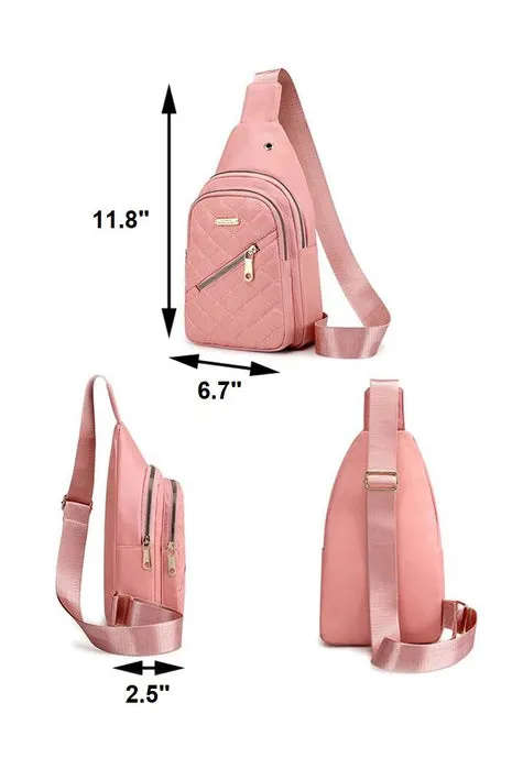 Concert Time Quilted Sling Bag Pink
