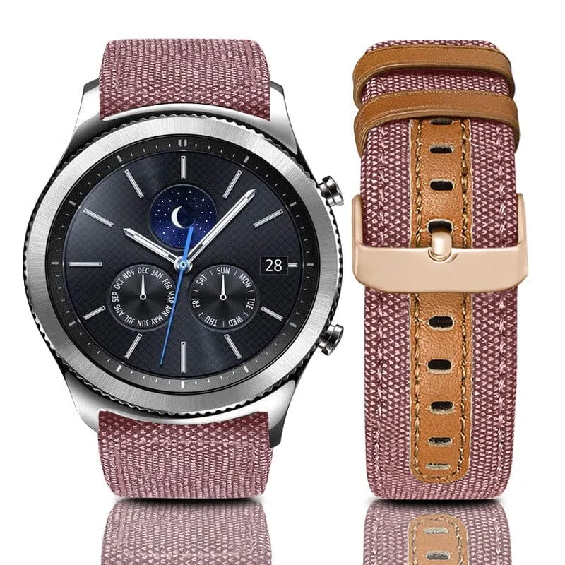 Denim & Leather Watch Straps Compatible with the Huawei Watch Ultimate