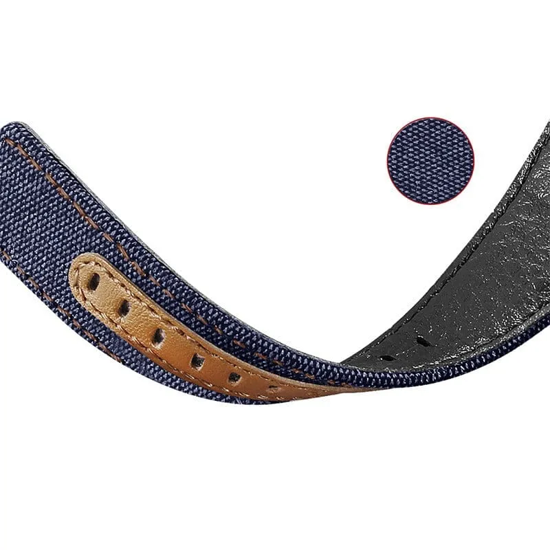Denim & Leather Watch Straps Compatible with the Huawei Watch Ultimate