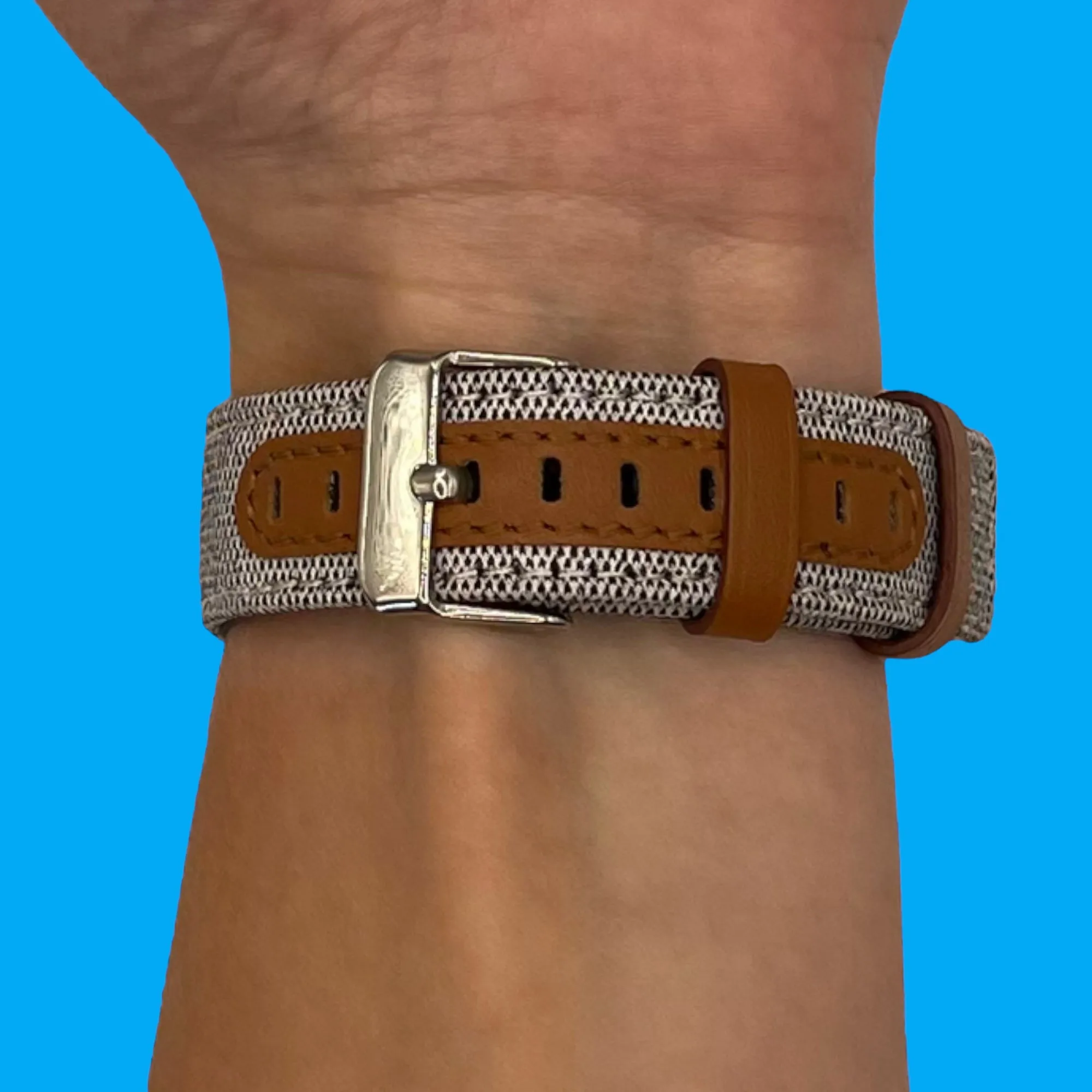Denim & Leather Watch Straps Compatible with the Huawei Watch Ultimate