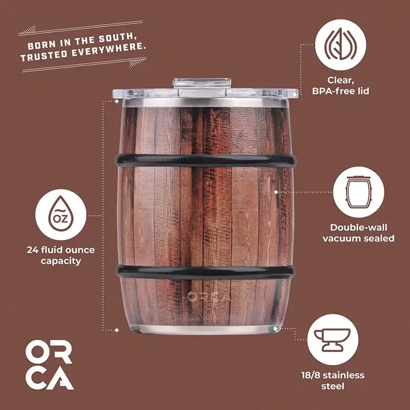 Double Barrel™ 24oz Oak Wood Grain