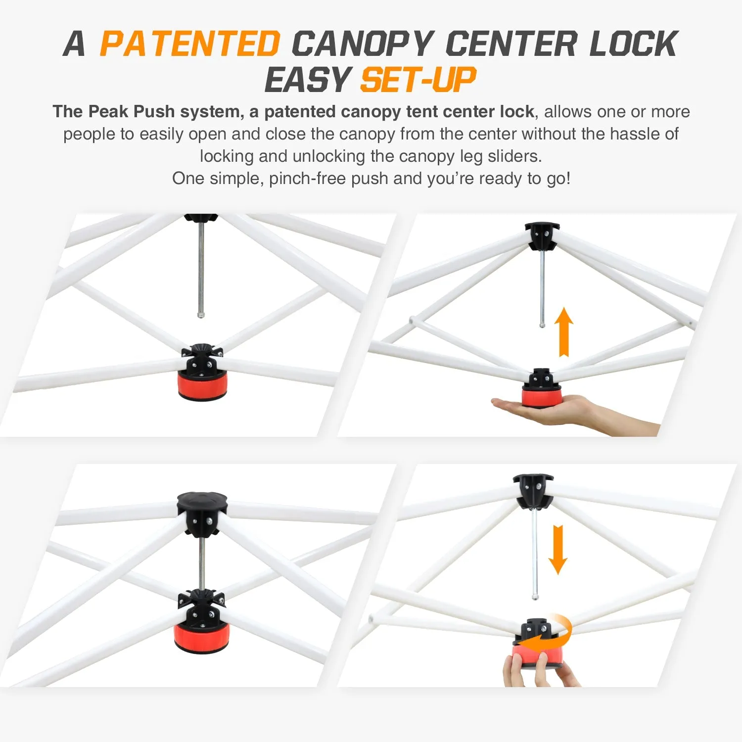 Eagle Peak SHADE GRAPHiX Easy Setup 10x10 Pop Up Canopy Tent (Orange Mushroom Top)