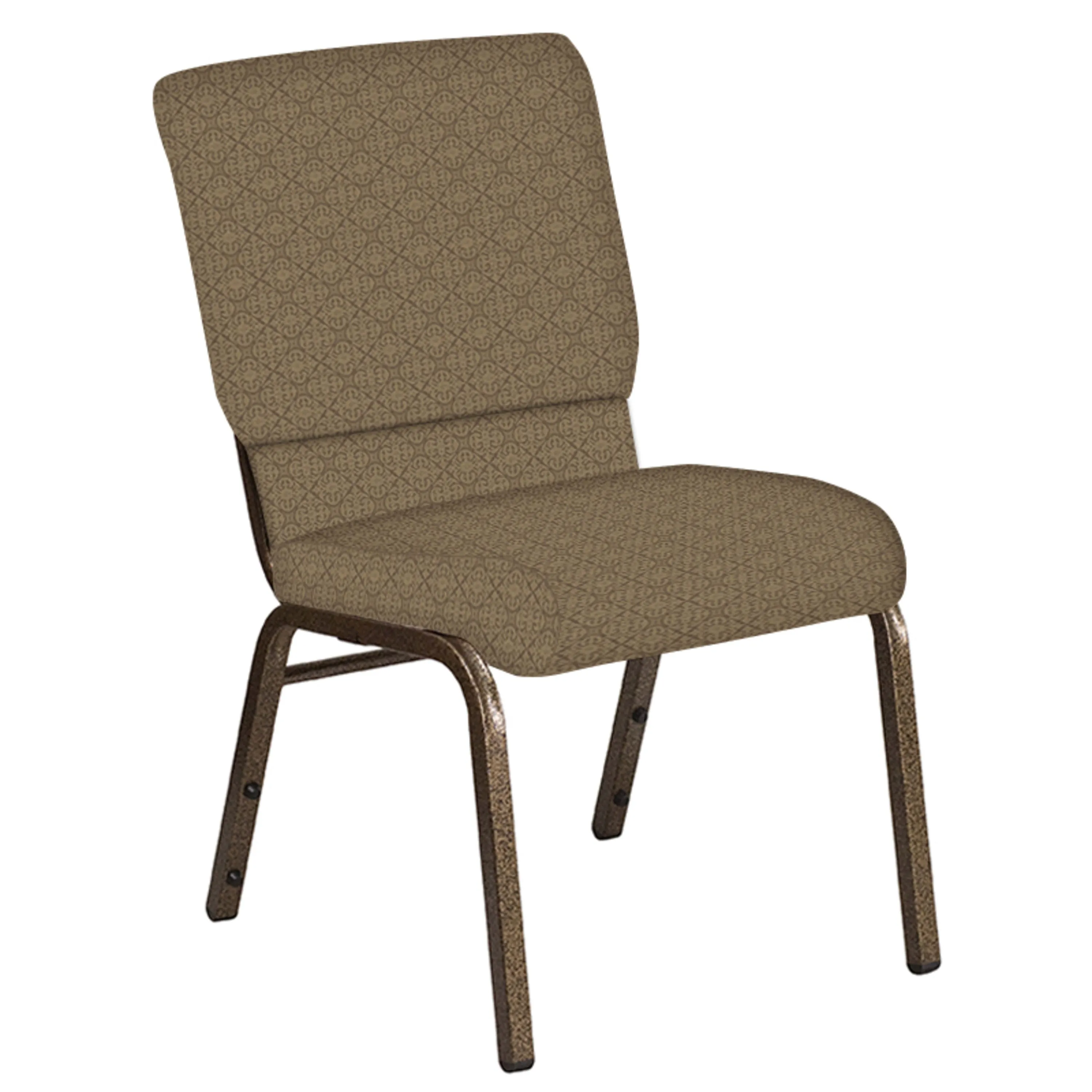 Embroidered 18.5''W Church Chair in Abbey Fabric - Gold Vein Frame