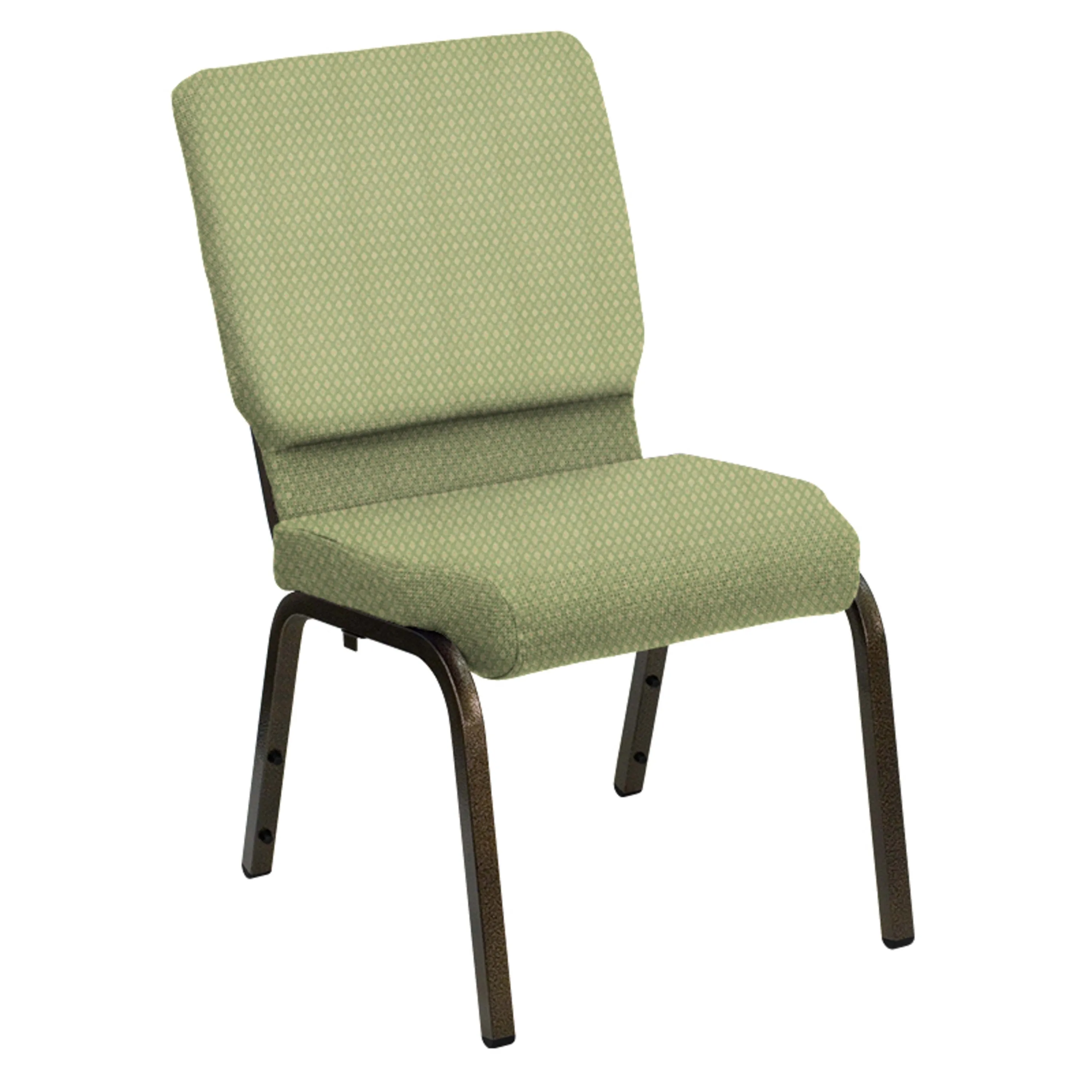 Embroidered HERCULES Series 18.5''W Church Chair in Bedford Fabric - Gold Vein Frame