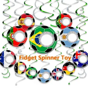 Football World Cup Fidget Spinner Toy Keychain