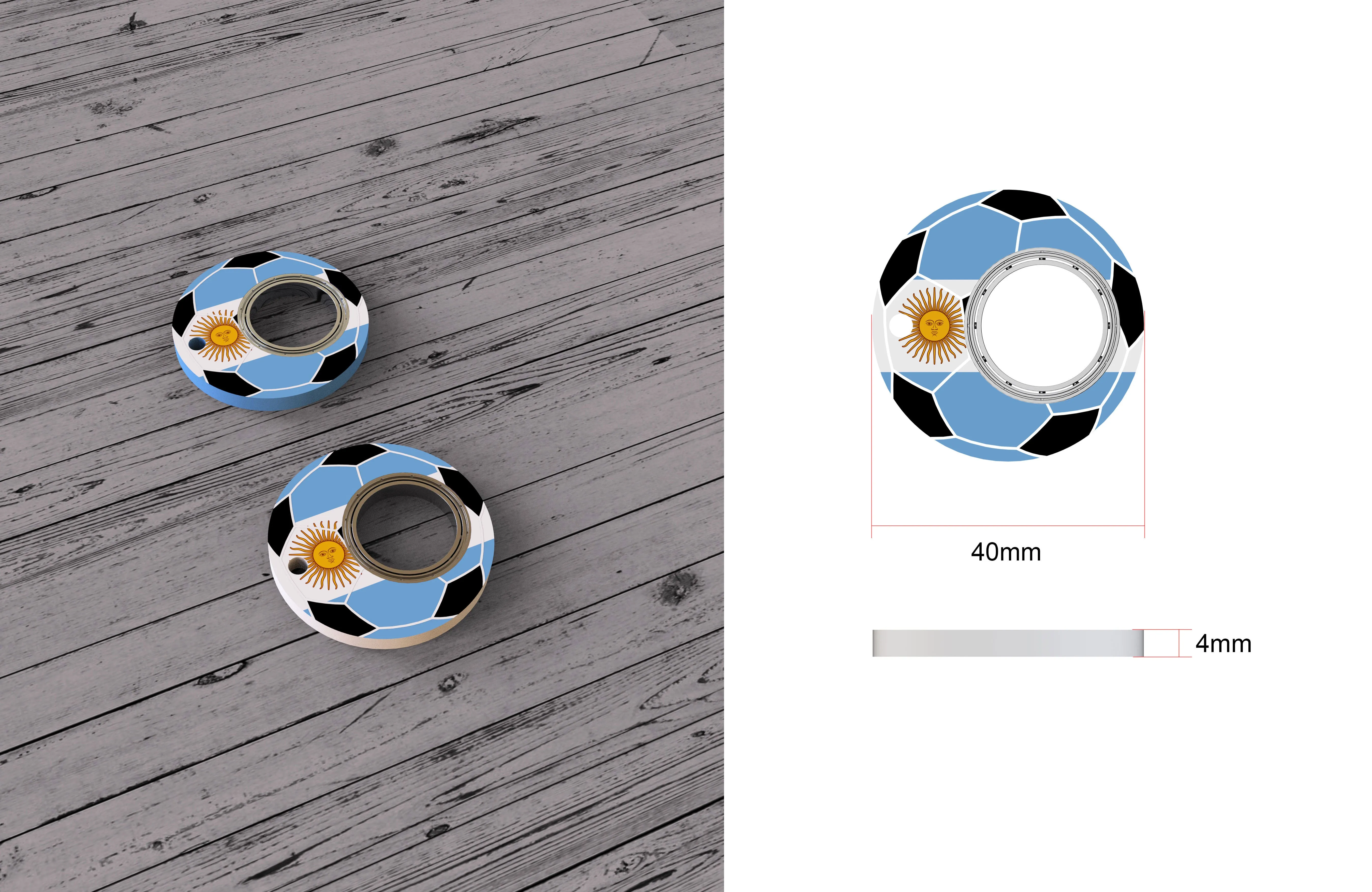 Football World Cup Fidget Spinner Toy Keychain