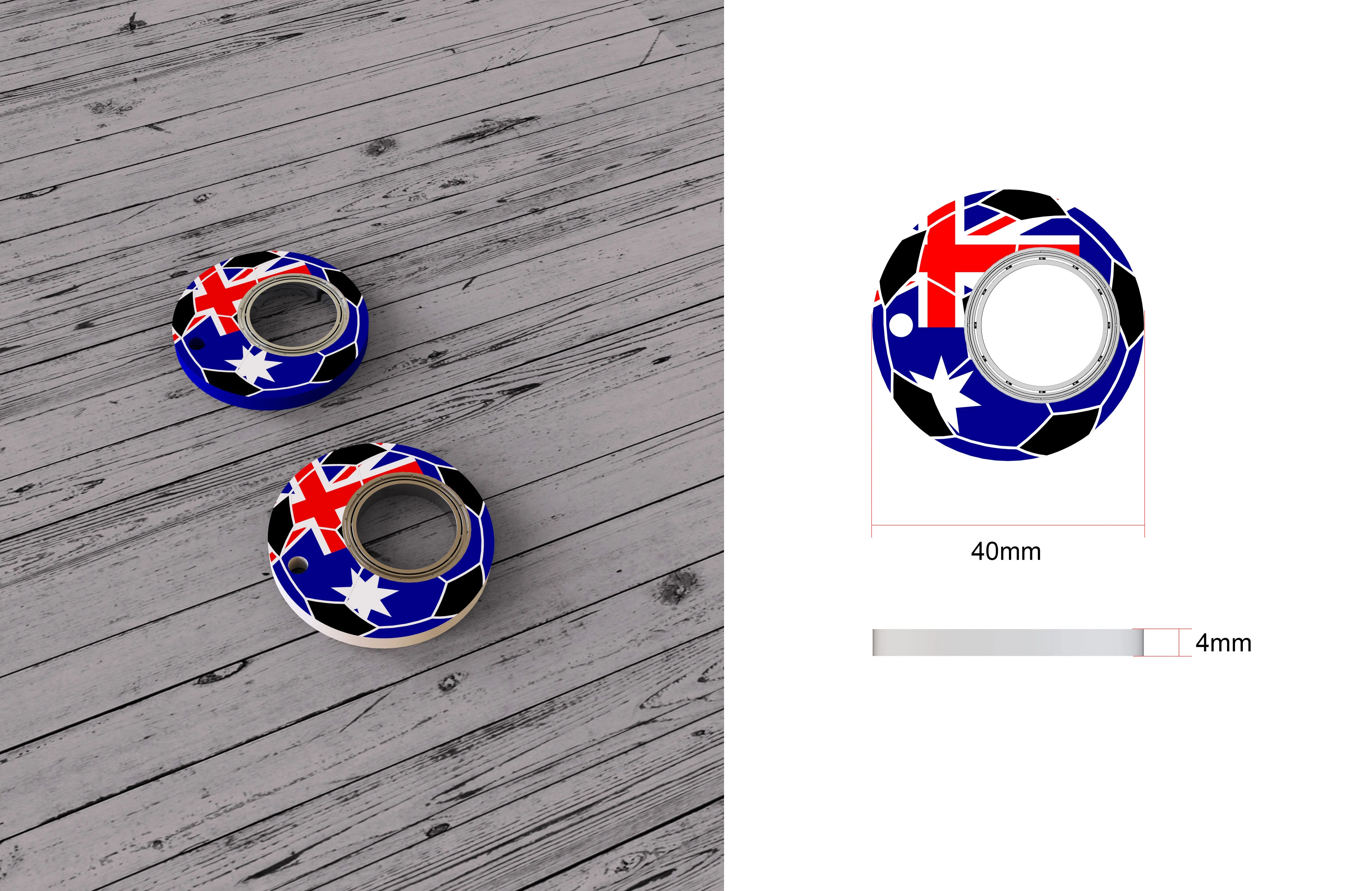 Football World Cup Fidget Spinner Toy Keychain