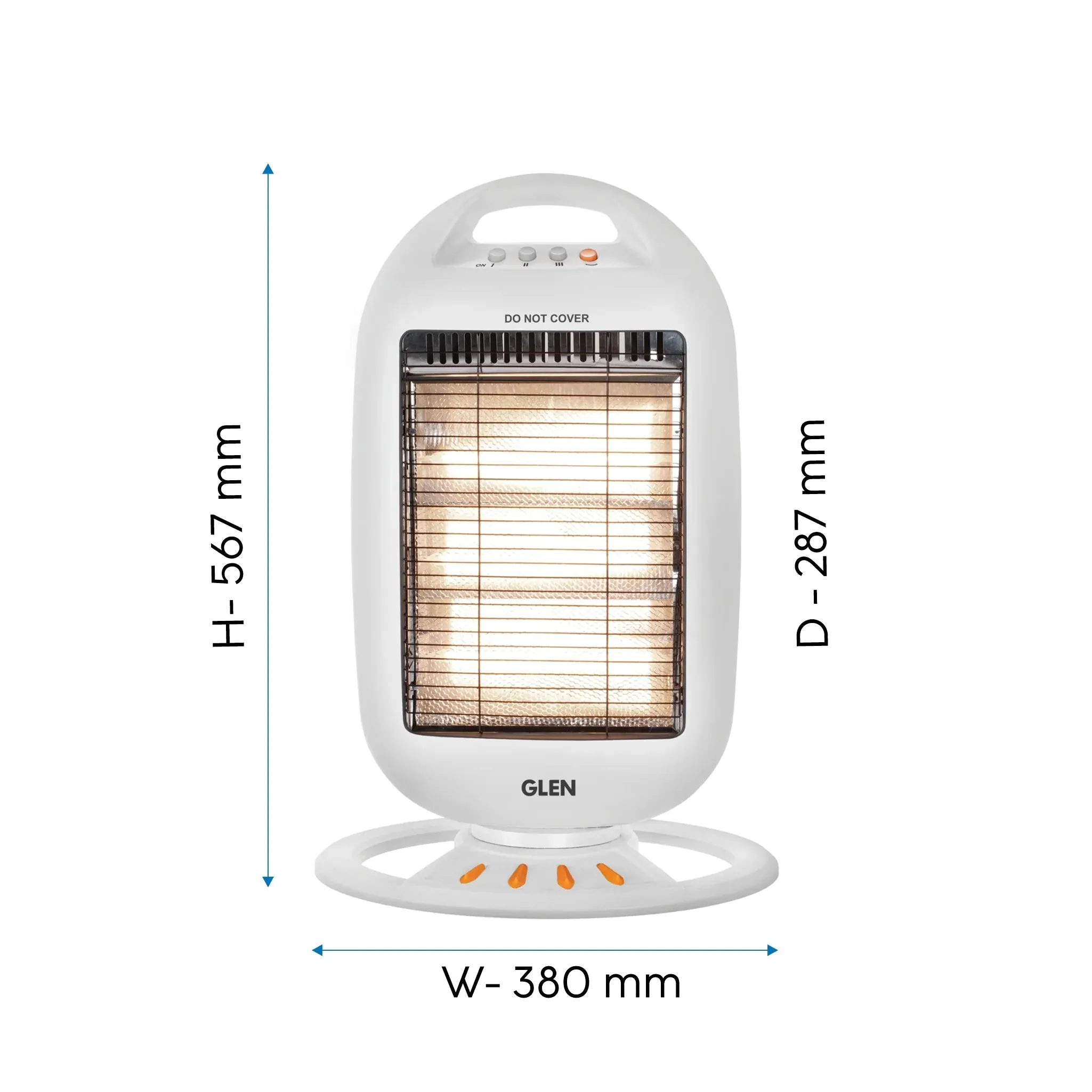 Glen HA7016CH Electric Carbon Room Heater with 3 Heat Settings