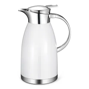 Haosens Thermal Carafes (64 Oz) 18/8 Stainless Steel - Doubl walled Vacuum insulated for Tea, Water and Coffee (White)