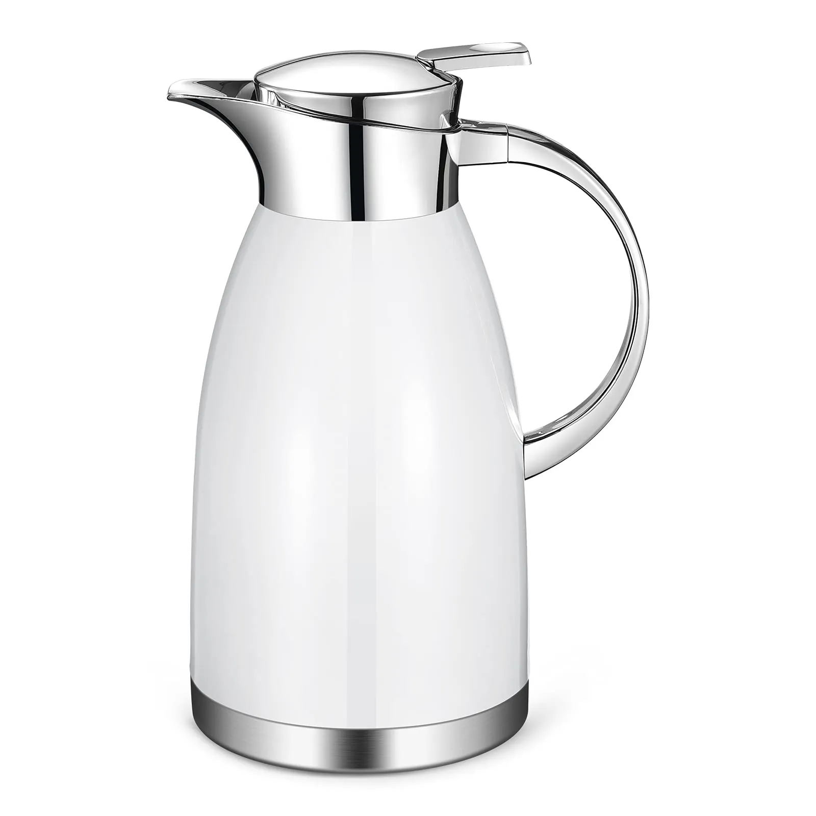 Haosens Thermal Carafes (64 Oz) 18/8 Stainless Steel - Doubl walled Vacuum insulated for Tea, Water and Coffee (White)