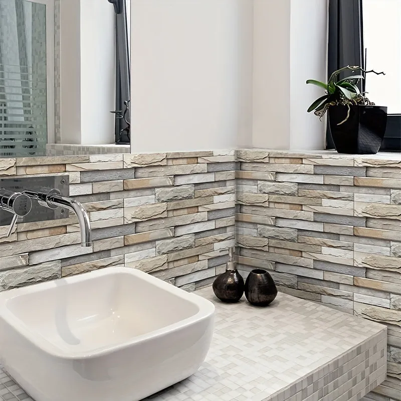 Imitation Brick Wall Tile Stickers  Easy Peel Waterproof Customizable