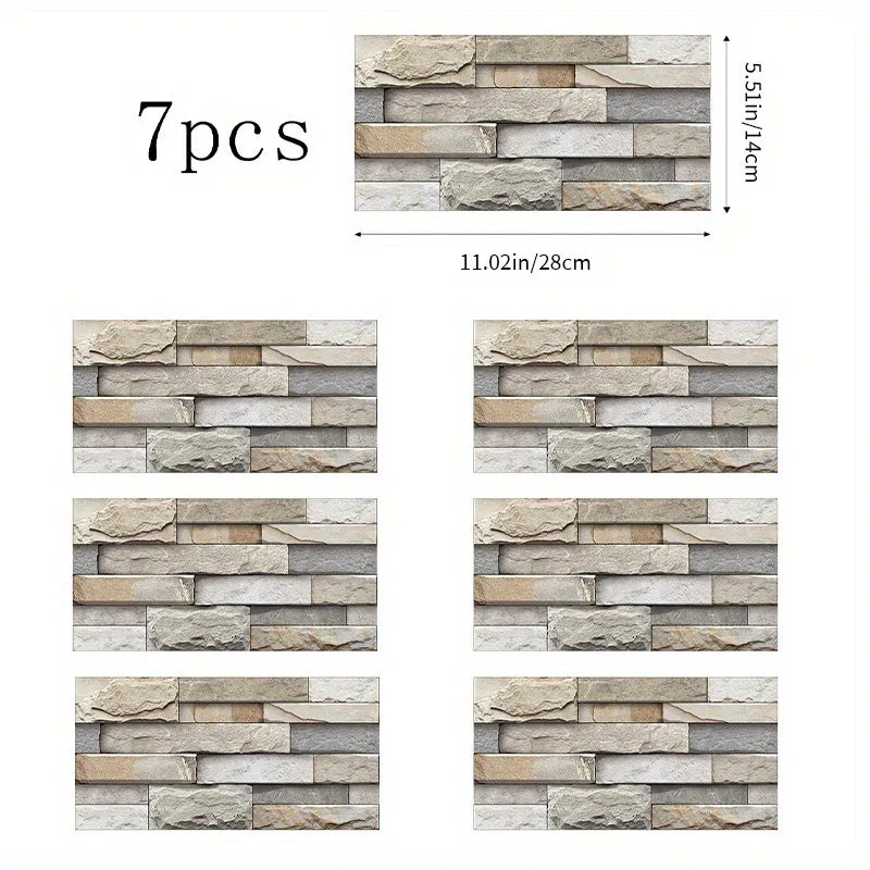 Imitation Brick Wall Tile Stickers  Easy Peel Waterproof Customizable