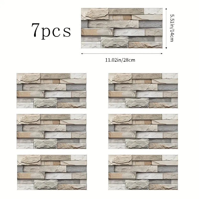 Imitation Brick Wall Tile Stickers  Easy Peel Waterproof Customizable