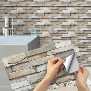 Imitation Brick Wall Tile Stickers  Easy Peel Waterproof Customizable