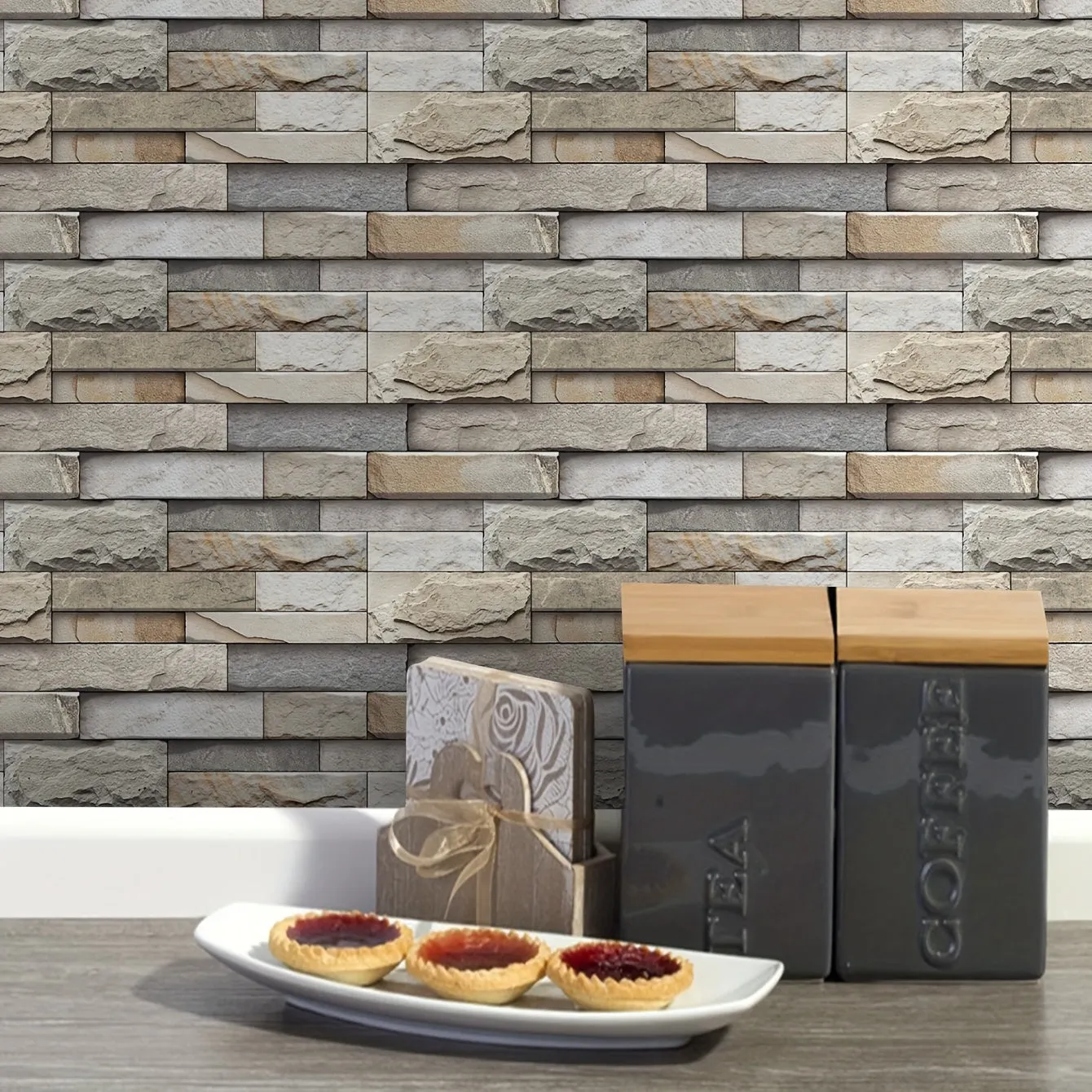 Imitation Brick Wall Tile Stickers  Easy Peel Waterproof Customizable