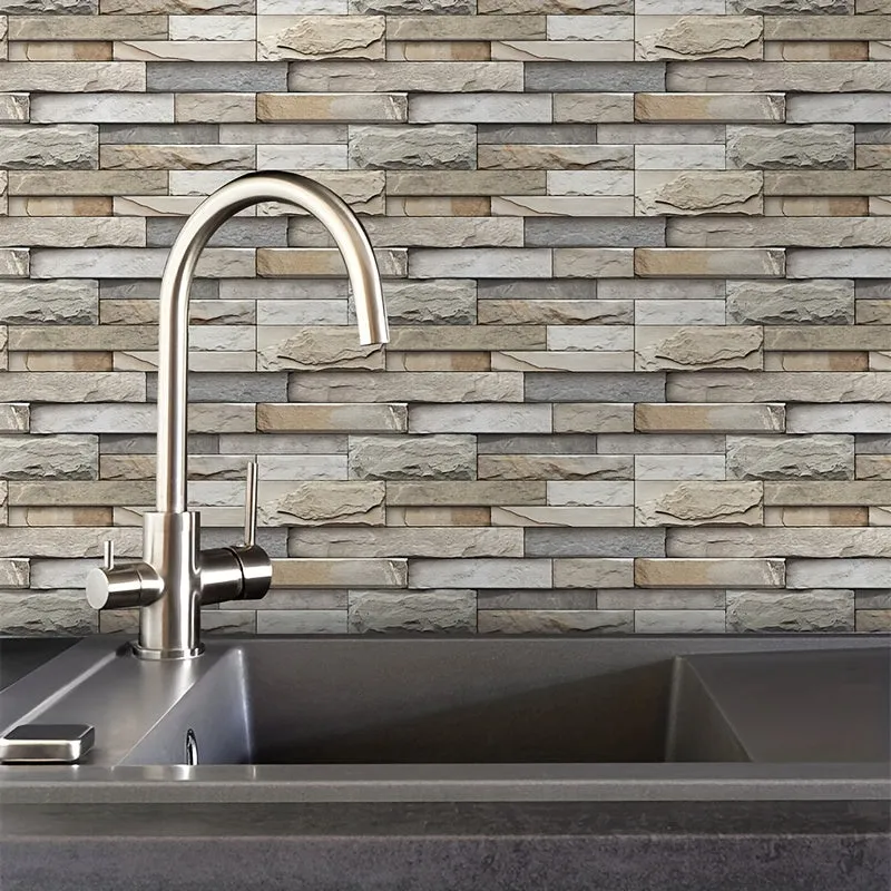 Imitation Brick Wall Tile Stickers  Easy Peel Waterproof Customizable