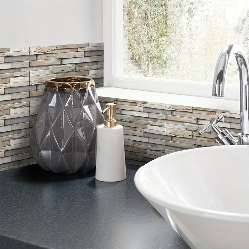 Imitation Brick Wall Tile Stickers  Easy Peel Waterproof Customizable