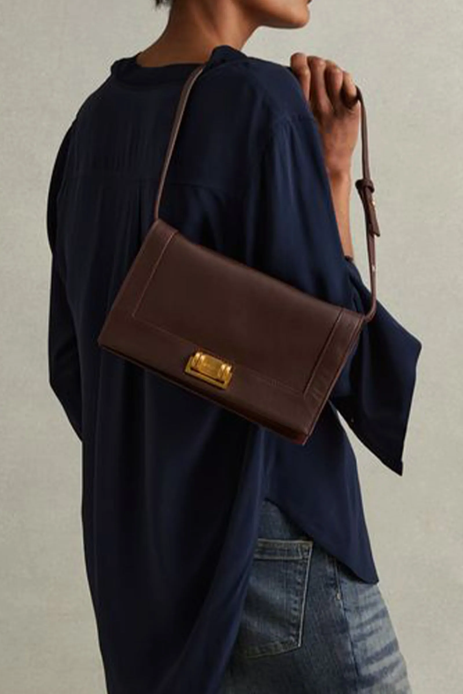 Leather Suede Shoulder Bag