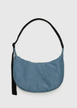 Medium Nylon Crescent Bag - Digital Denim