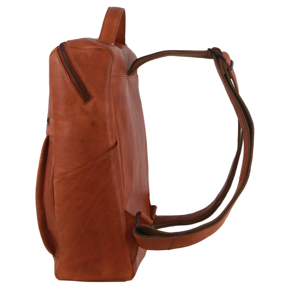 Pierre Cardin Italian Leather 15" Laptop Backpack (Cognac)