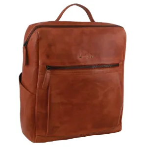 Pierre Cardin Italian Leather 15" Laptop Backpack (Cognac)