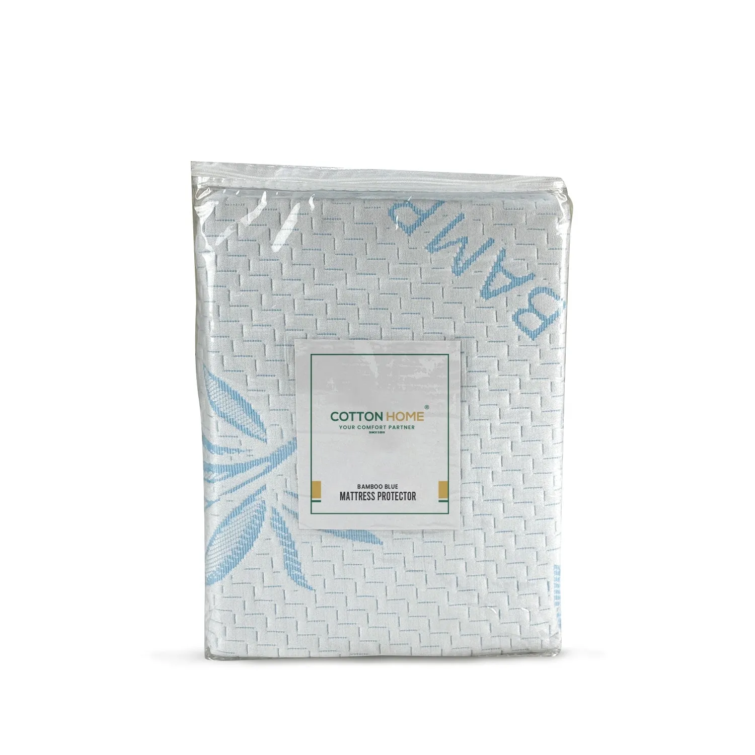 Premium Bamboo Mattress Protector 160x200 35CM | Blue | Breathable & Waterproof by Cotton Home