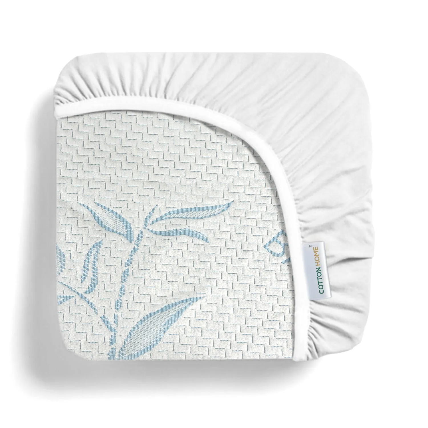 Premium Bamboo Mattress Protector 160x200 35CM | Blue | Breathable & Waterproof by Cotton Home