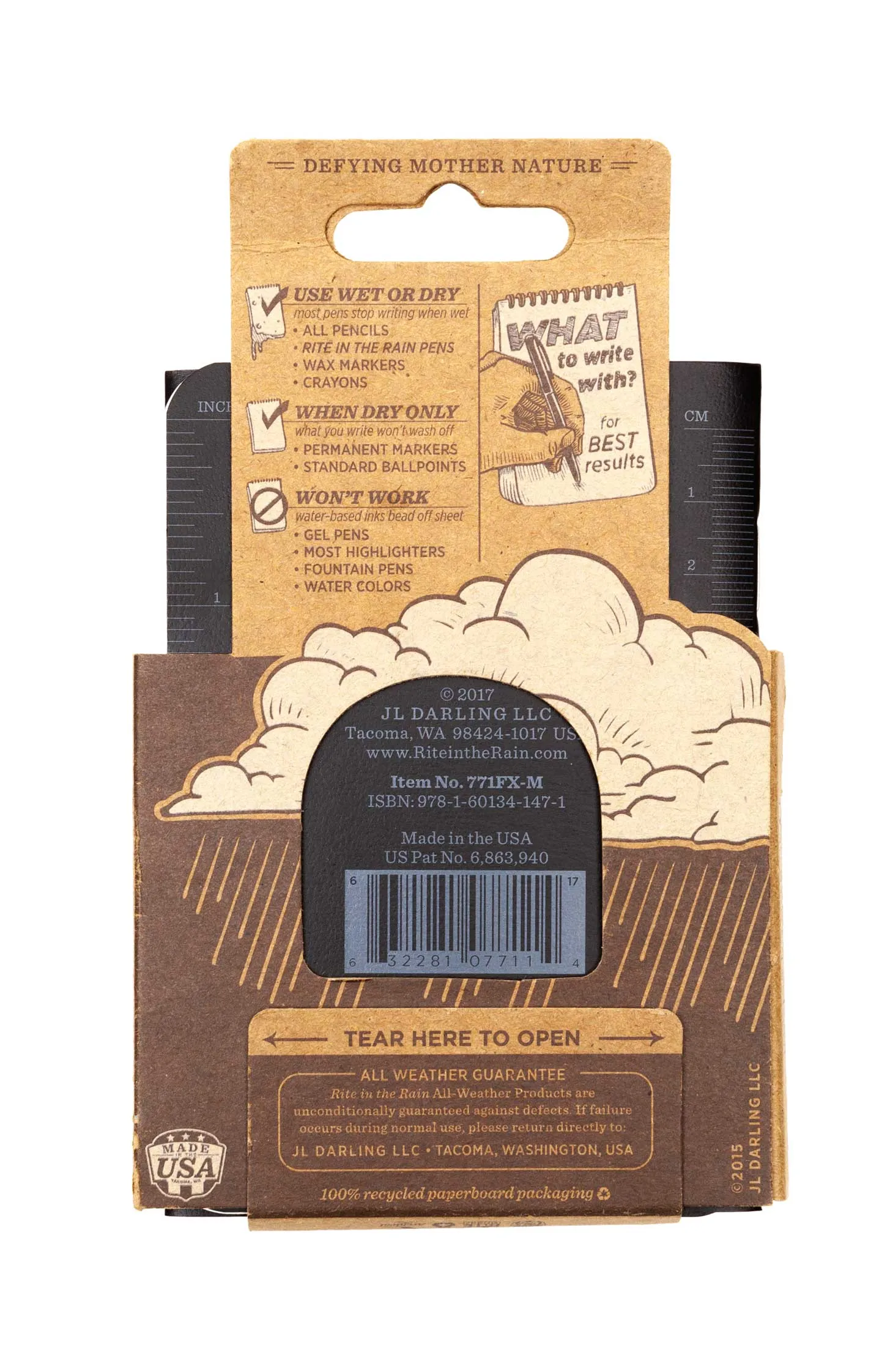Rite in the Rain - All Weather Universal Notebook (3 Pack) 3.25" x 4.625" - Black - 771FX-M