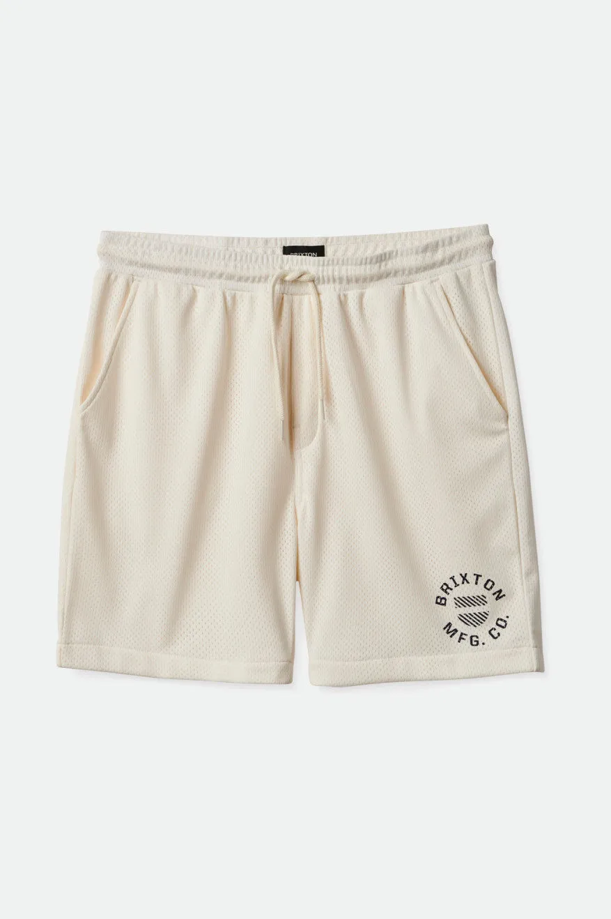 Shield Crest Mesh Short - Off White