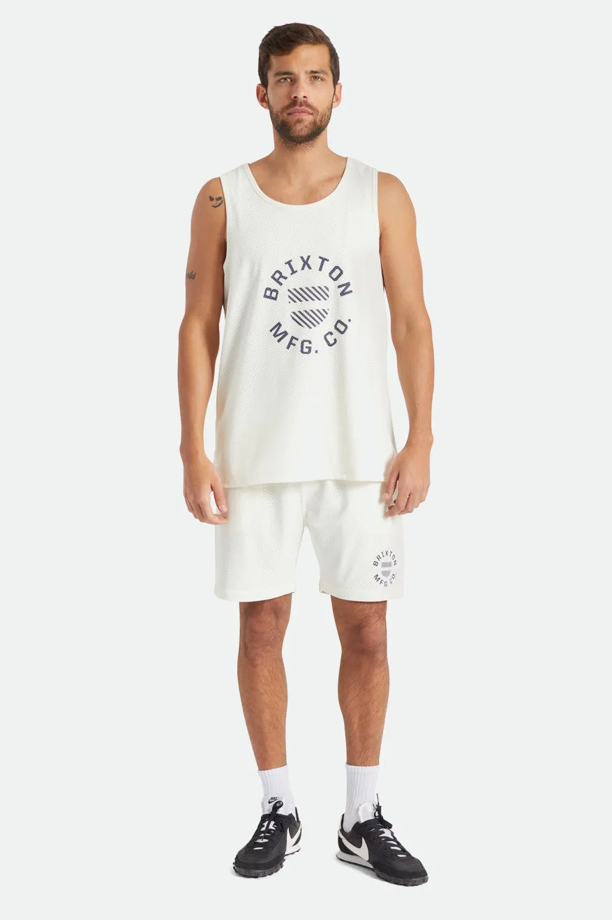 Shield Crest Mesh Short - Off White