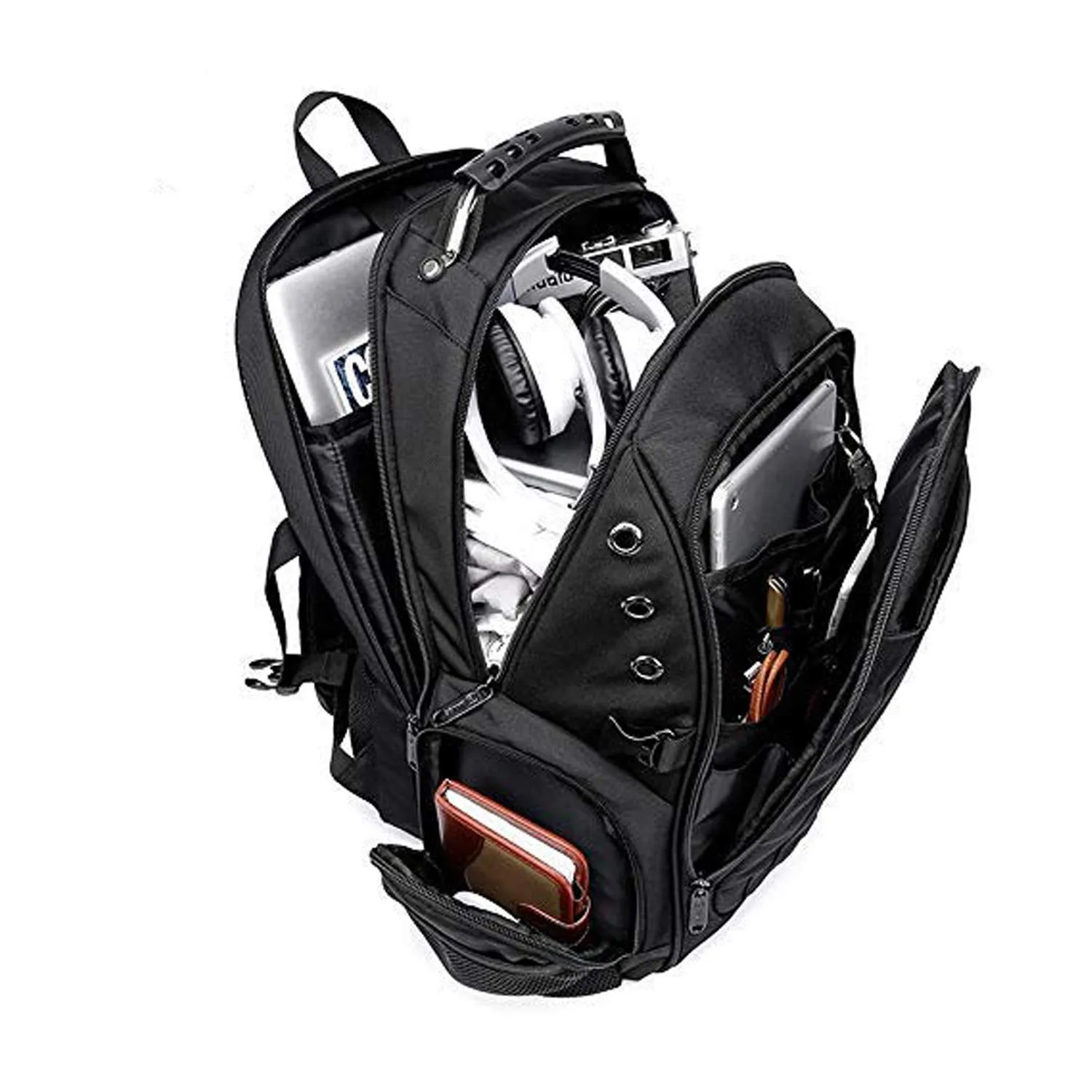 THE CLOWNFISH Bange Avenger Polyester 40 Litre Black Outdoor Travel Laptop Backpack for 15.6 inch Laptop Backpack