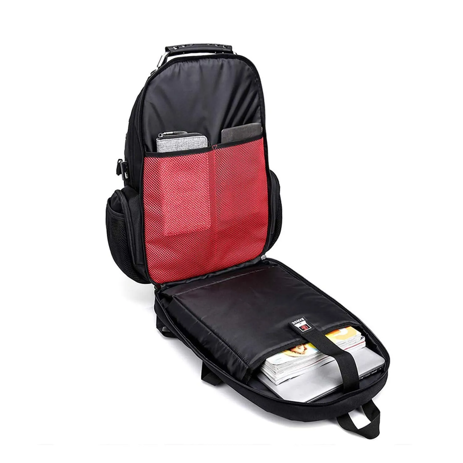 THE CLOWNFISH Bange Avenger Polyester 40 Litre Black Outdoor Travel Laptop Backpack for 15.6 inch Laptop Backpack